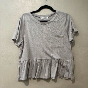 NWT Grey Short Sleeve Peplum Top from Francesca’s